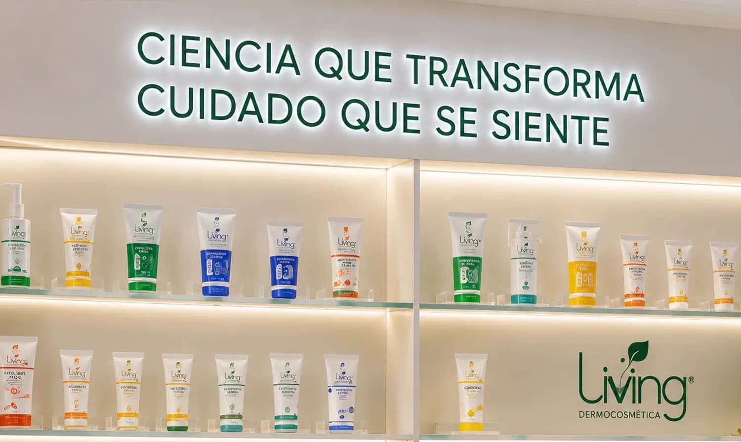 Línea de productos Living en exhibición
