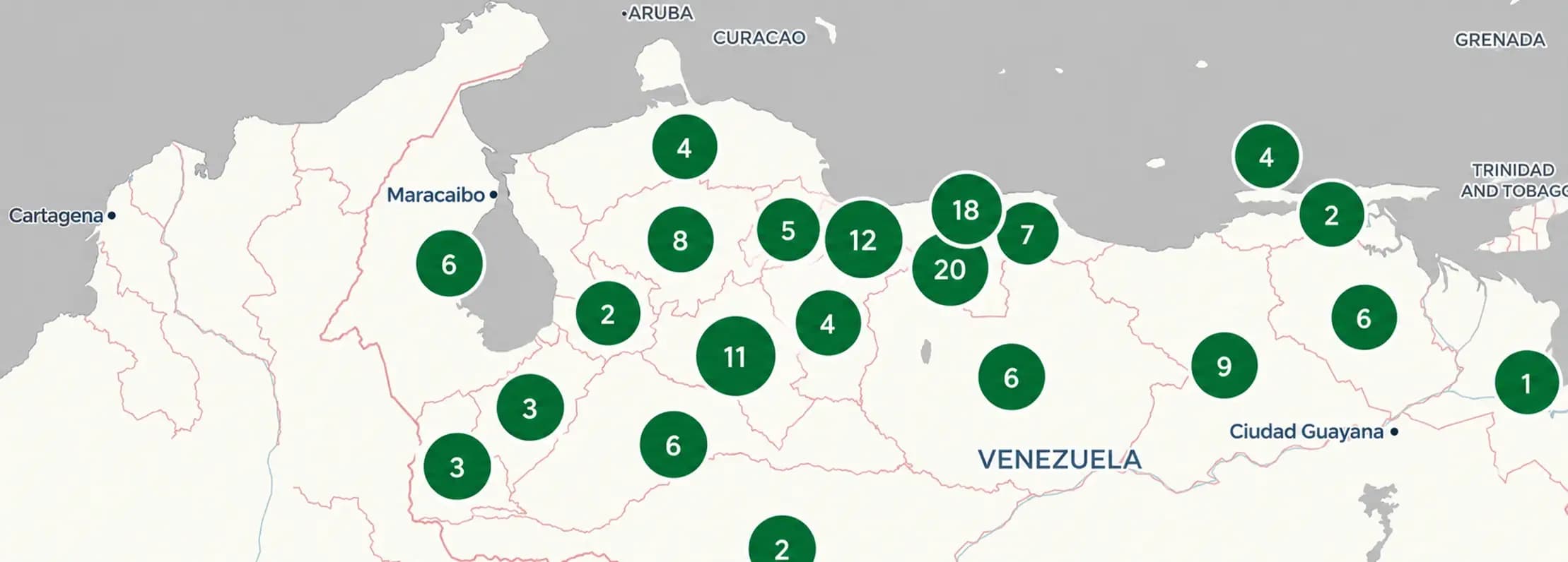 Mapa de aliados comerciales Living en Venezuela